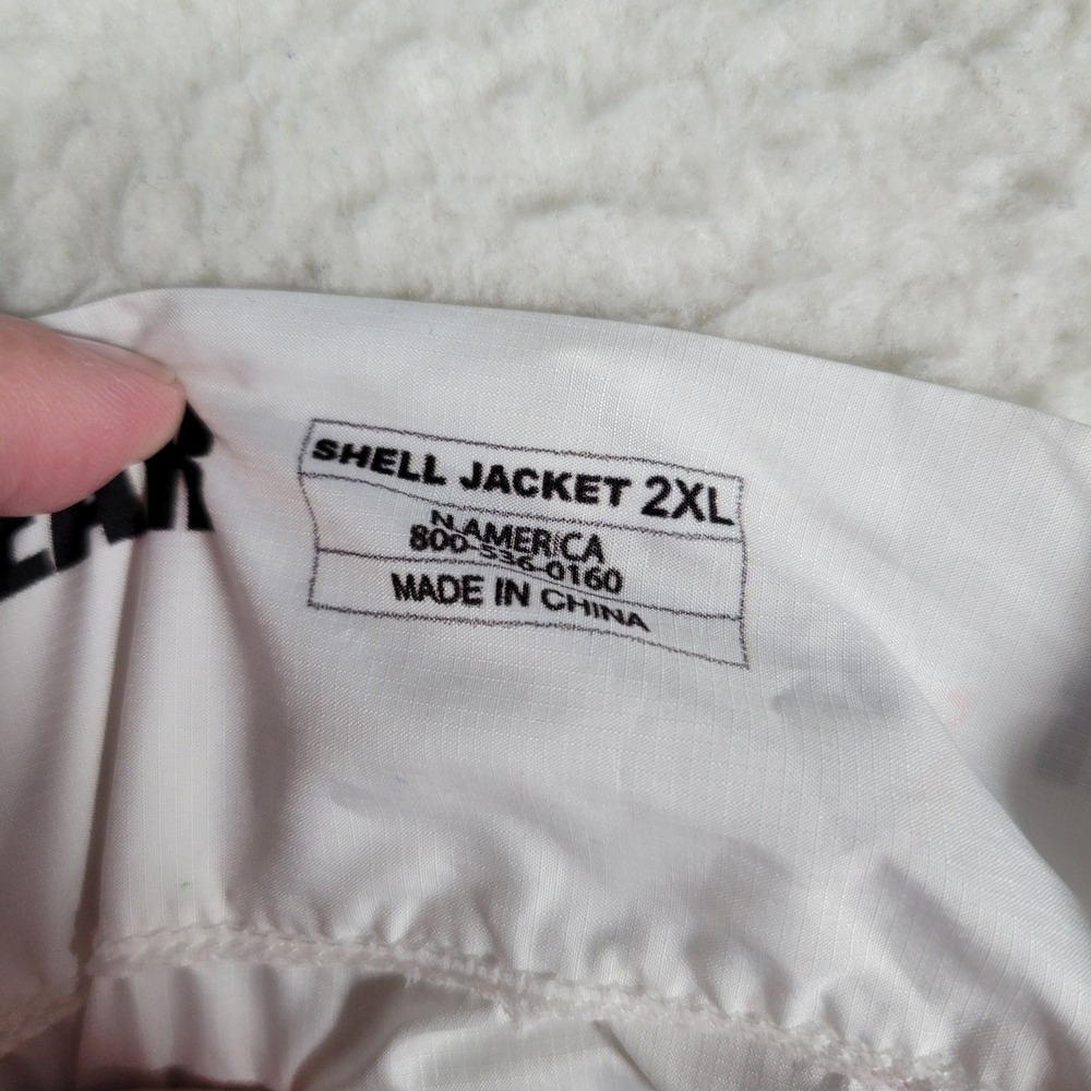 M&M's Shell Jacket Mens 2XL White Red All Over Print Logo Full Zip Windbreaker - Picture 5 of 12